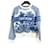 Dior Logo Palm Kaschmir Wolle Strick Blau