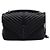 Saint Laurent Große schwarze Leder-Tote mit Vintage-Logo und Schultertasche