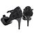 Chanel Schwarze Samtpumps Camellia - Ansicht 5