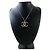 Chanel Collana Pendente CC in Cristallo Nero