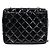 Chanel Borsa a spalla in vernice nera con trapuntatura e catena Nero - vista 3
