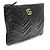 Gucci Pochette Clutch GG Marmont in Matelassé Chevron Nero - vista 4