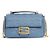 Fendi Borsa midi in pelle Napa con catena Baguette Blu - vista 5