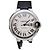 Cartier Ballon Bleu Aço Pulseira de Couro Automático Prata
