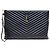 Saint Laurent Grande pochette in pelle di vitello nera trapuntata con dettagli dorati