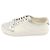 Chanel Sneakers da donna in pelle di vitello argentata con logo CC in gomma bianca - vista 4