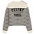 Céline Baumwoll Crewneck Marinière Pullover Off White Schwarz Weiß