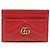 Gucci Roter GG Marmont Kartenhalter aus gestepptem Chevron-Leder
