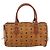 MCM Vicetos Logogram Borsa a Mano in PVC Pelle Marrone Oro Auth BSZ179 D'oro - vista 2