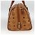 MCM Vicetos Logogram Borsa a Mano in PVC Pelle Marrone Oro Auth BSZ179 D'oro - vista 3