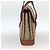 Céline Borsa a mano in tela Macadam CELINE PVC beige oro Auth ka3048 D'oro - vista 3