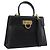 Borsa a mano in pelle Gancini Salvatore Ferragamo 2 in 1 Nero Oro Auth ARZ416
