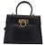 Borsa a mano in pelle Gancini Salvatore Ferragamo 2 in 1 Nero Oro Auth ARZ416 - vista 13