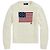 Polo Ralph Lauren Wollpullover mit amerikanischer Flagge Rot Blau Roh