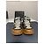 Sneakers Gucci Rhyton in pelle e tessuto Marrone Bianco Metallico - vista 4