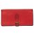 Cartera larga de cuero Soufflet Béarn de Hermès Roja