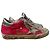 Sneakers basse Golden Goose in suede e paillettes Rosa Grigio Silver hardware