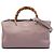 Bamboo Borsa shopper media in pelle di vitello marrone con bambù Gucci Carne