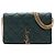Cartera de cadena Diamond Becky en piel de cordero acolchada verde Saint Laurent