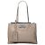 Prada Graue Glanzkalbsleder Etikette Tasche Braun