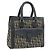 Borsa a mano in tela Trotter Christian Dior nera argento Auth BSZ335 Nero