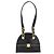 Borsa Tote Sunburst in pelle nera e oro Gianni Versace Auth am10821A Preto Dourado - vista 13
