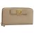 PRADA Cartera Larga con Cinta de cuero Safiano Beige Dorado Auth fm5266