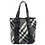 Borsa Tote Nova Check in nylon nero e argento di BURBERRY Auth bs33871 - vista 2
