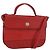 Valentino Bolso de Hombro de Cuero Rojo y Dorado Auth BA11281 Roja