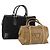 Céline Borsa in tela Macadam Celine C Macadam in PVC 2 pezzi marrone nero Auth fm5231