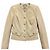 W118 by Walter Baker Walter Baker Ivory Leather Jacket with Gold Buttons Beige