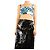 Autre Marque Blaues Blumen-Crop-Top - Größe UK 10
