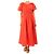 G. Kero Midi-Kleid aus Baumwolle mit Puffärmeln in Blutorange - Größe M