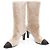 Timeless Chanel Coco Mark Wildleder-Stiefel Schwarz Beige - Ansicht 3