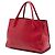Prada Rosso Medio Saffiano Pelle Monocromatico Borsa a Mano - vista 2
