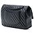 Chanel Nero Medio Classico Chevron Pelle di Agnello So Black Doppio Flap - vista 2
