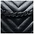 Chanel Nero Medio Classico Chevron Pelle di Agnello So Black Doppio Flap - vista 7