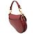 Borsa Saddle Mini in pelle di vitello grana rossa Dior Rosso Bordò - vista 2