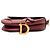 Borsa Saddle Mini in pelle di vitello grana rossa Dior Rosso Bordò - vista 3