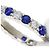 Anello in zaffiro taglio rotondo e diamanti a griffe Harry Winston Argento - vista 7