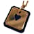 Hermès Collier Pendentif As de Coeur PM en Chaîne Cœur HERMES Noir Rose  - vue 1