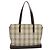 Burberry Nova Check Tote aus Canvas und Leder Beige