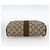 GUCCI GG Supreme Web Sherry Line Clutch Bag PVC Beige Oro Auth th6643 D'oro - vista 7