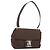 Borsa a Spalla Vala in Nylon Marrone e Argento di Salvatore Ferragamo Auth gh1918