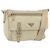 PRADA Schultertasche Nylon Beige Silber Authentisch AMZ363