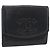 Billetera Bifold CHANEL de Piel Caviar Negra Oro CC Auth bs34177 Negro Dorado