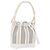 Borsa a mano Burberry Nova Check in tela e pelle argento e bianco Auth SW2175