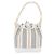 Borsa a mano Burberry Nova Check in tela e pelle argento e bianco Auth SW2175 - vista 2