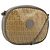 FENDI Zucchino Canvas Shoulder Bag PVC Beige Silver Auth gh1969 Silvery