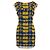 Mini-Kleid Blau / Senf Grunge-Karo Coach